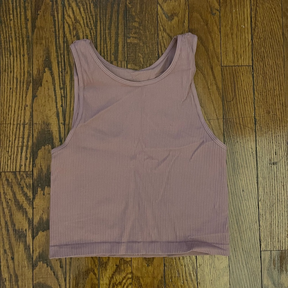 Dusty Pink Ribbed Tank Top